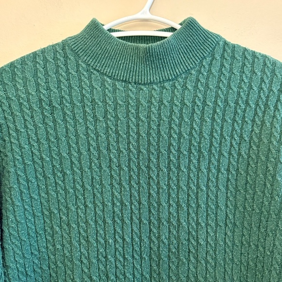 Vintage Parkhurst Green Cable Knit Crewneck 70% Cotton MADE IN CANADA - Picture 5 of 12